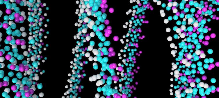 拡大をして確認した粒子の螺旋構造 拡大をして確認した粒子の螺旋構造の写真
