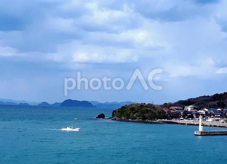 萩市　漁港　日本海　 萩市,日本海,朝の写真素材