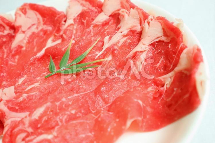 国産牛肉しゃぶしゃぶ用（ロース） 生肉,国産,牛の写真素材