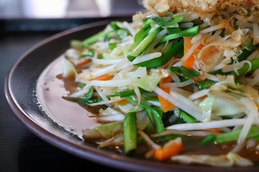 Stir-fried vegetables with pork from a yakiniku restaurant, JPG Stir-fried vegetables with pork from a yakiniku restaurant, JPG