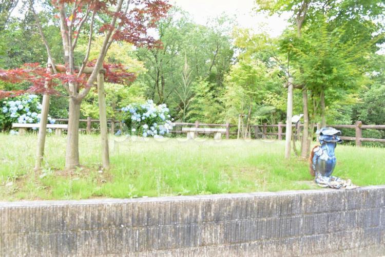 長田峡の河童・紫陽花 宮崎県北諸県郡三股町,長田峡,河童の写真素材