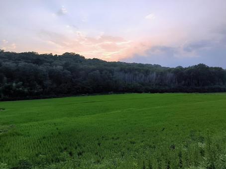 田舎の夕暮れ、兵庫県加東市 田舎の夕暮れ、兵庫県加東市 山,空,夕方の写真素材