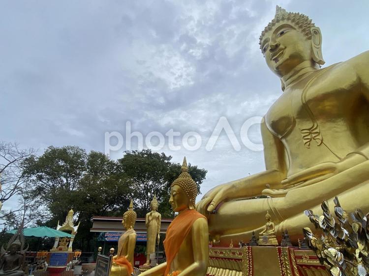 タイ　パタヤ　黄金の仏像 タイ,パッタヤー,ワットプラヤイの写真素材