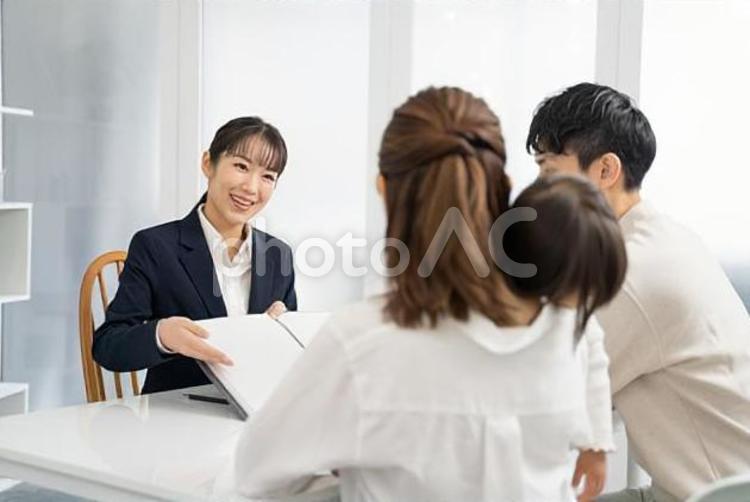 家庭訪問して商品サービスの説明をする女性 営業,ビジネスマン,ビジネスウーマンの写真素材