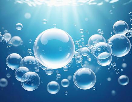 水中を上昇する気泡、美しい世界 水中を上昇する気泡、美しい世界の写真