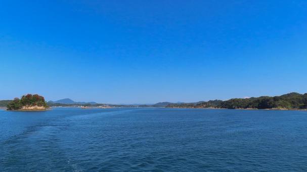 上天草の海から見た景色の写真