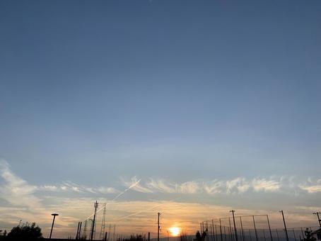 夕日。 夕日。の写真