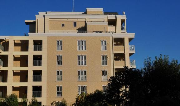 青空と壁 建物,青空,晴天の写真素材