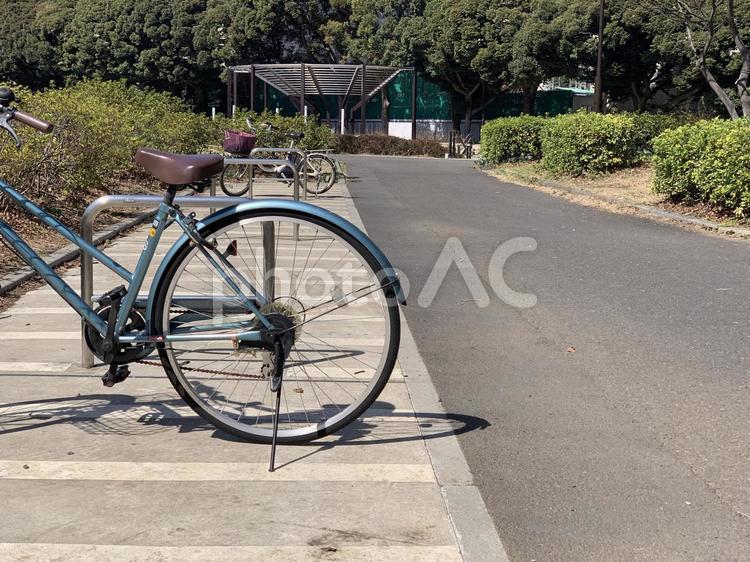 公園の駐輪場（自転車） 止める,乗り物,駒沢公園の写真素材