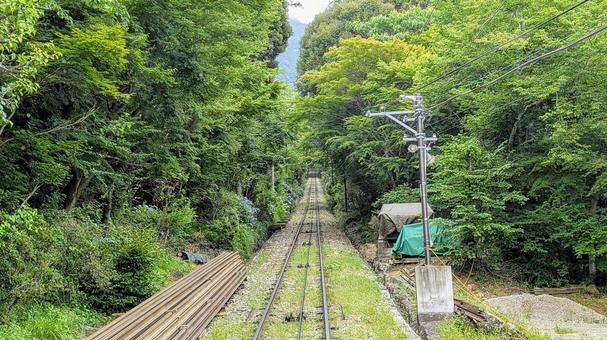 筑波山ケーブルカー 線路 筑波山ケーブルカー 線路の写真