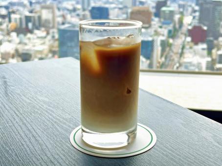 アイスカフェオレ アイスカフェオレ アイスカフェオレ,アイスオレ,カフェの写真素材