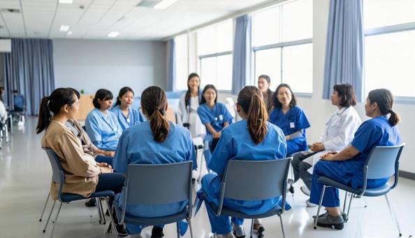 患者が自分の病気の体験談を話す患者会 患者が自分の病気の体験談を話す患者会の写真
