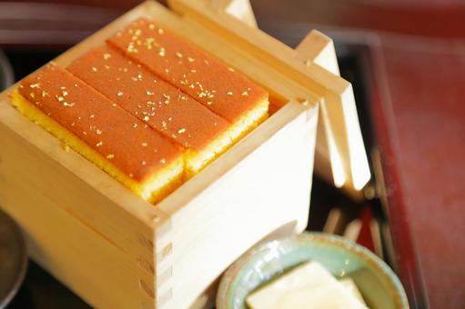Castella with Masu 2, JPG Castella with Masu 2, castella, masu, gold foil, JPG