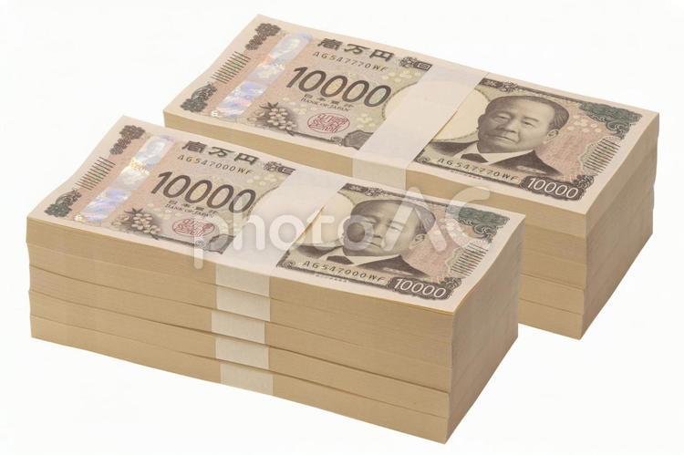 斜めアングルの新一万円札の一千万円 新紙幣,一万円札,一万円の写真素材