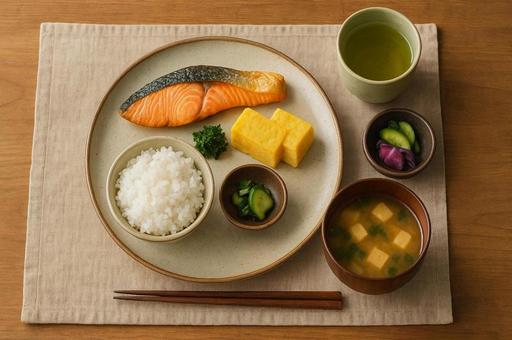 朝食プレート(和風・木製テーブル) 朝食プレート(和風・木製テーブル)の写真
