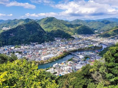 下田ロープウェイ山頂駅から町並と稲生沢川 下田ロープウェイ,山頂駅,寝姿山駅の写真素材