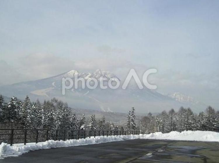 雪の信州　信濃町 12月,信州,信濃町の写真素材