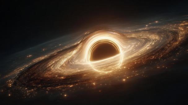 光に包まれたブラックホールの幻想的な姿 光に包まれたブラックホールの幻想的な姿の写真