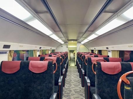 京阪8000系電車ダブルデッカーの2階席 京阪8000系電車ダブルデッカーの2階席 京阪特急,京阪電車,京阪電気鉄道の写真素材
