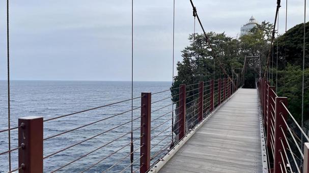 門脇吊り橋 門脇吊り橋 海,門脇崎,門脇つり橋の写真素材