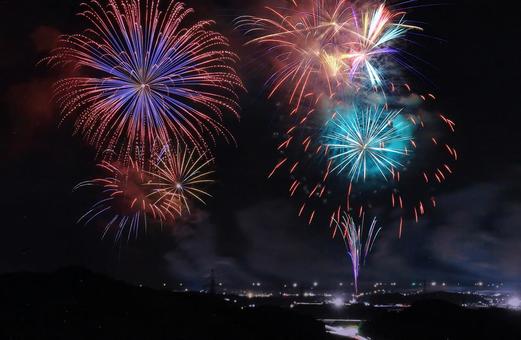 花火・神西祭り/神西湖湖上花火大会 花火・神西祭り/神西湖湖上花火大会 花火,打ち上げ花火,夏の写真素材