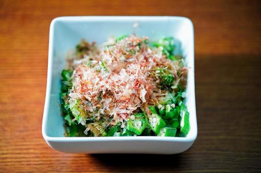 オクラのおかか和え 食事,食卓,オクラの写真素材