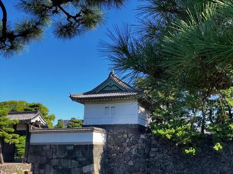 皇居2 皇居2 皇居,桔梗門,松の木の写真素材