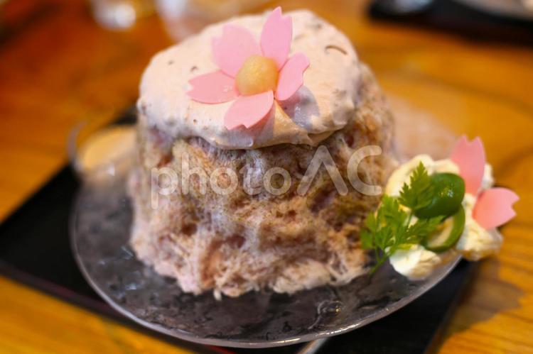 桜のかき氷 かき氷,氷,デザートの写真素材
