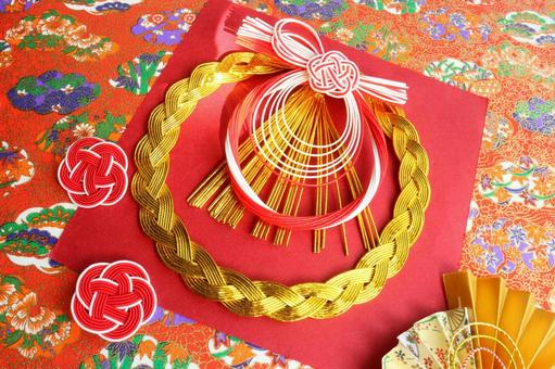 お正月の水引のリース　２ 正月,飾り,しめ飾りの写真素材