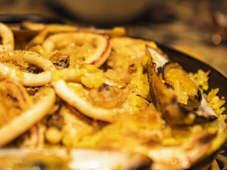 魚介たっぷりパエリア パエリア,料理,シーフードの写真素材