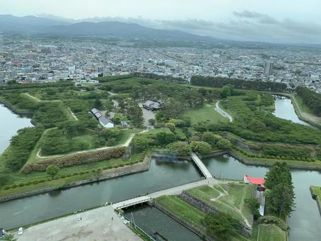 五稜郭からの眺め 五稜郭,タワー,眺めの写真素材