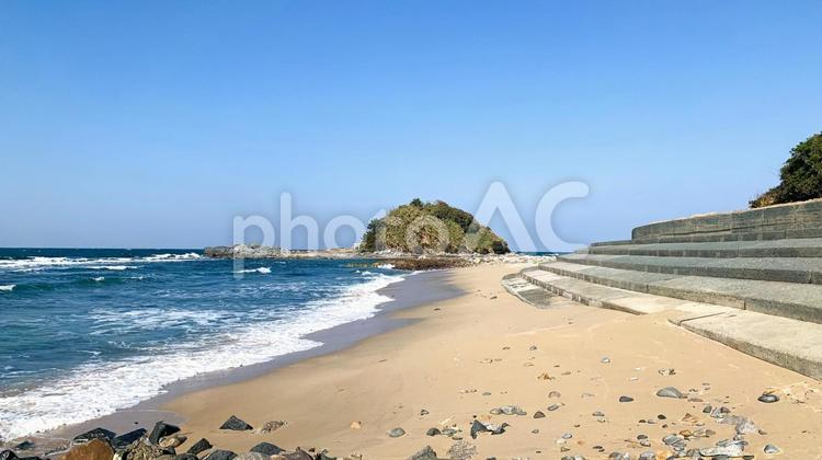 志賀島の美しい下馬ヶ浜の風景 志賀島,下馬ヶ浜,福岡県の写真素材