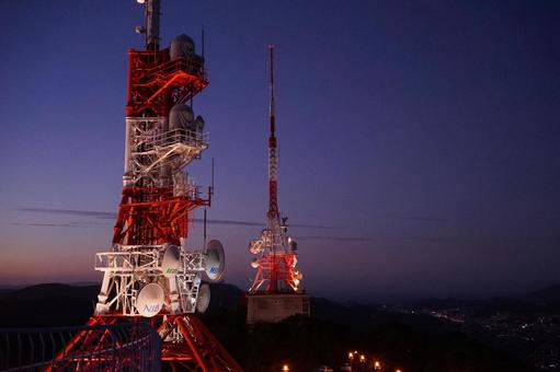 Mount Inasa radio tower and dusk 2, JPG Mount Inasa radio tower and dusk 2, JPG