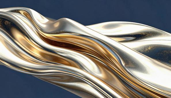白銀と金の優雅なメタリックフロー 白銀と金の優雅なメタリックフローの写真