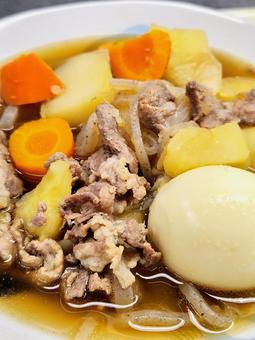 肉じゃがD（かなりアップ） 肉じゃが,野菜,しらたきの写真素材