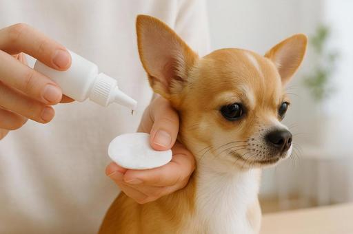 犬の耳掃除 犬の耳掃除の写真