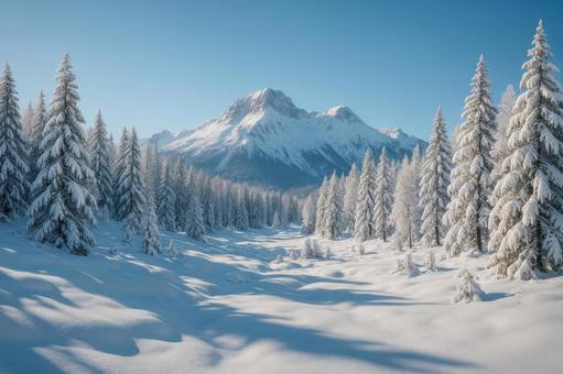 雪景色の海外旅行の写真