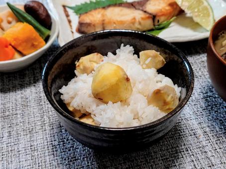 栗ごはん 栗ごはん ご飯,お米,栗の写真素材
