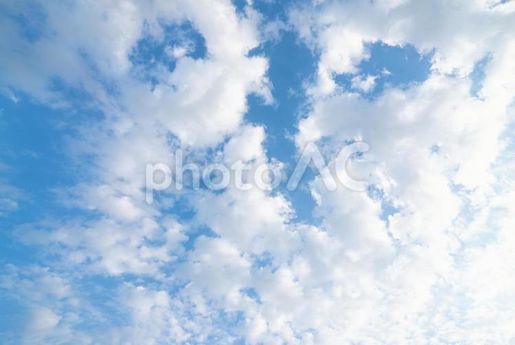 青空と雲の風景 空,雲,快晴の写真素材