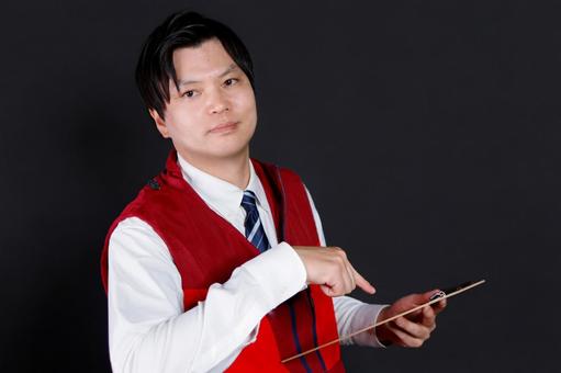 赤いベストの男性 赤いベストの男性 男性,ベスト,赤色の写真素材