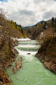 250429秋山郷清水川原 秋山郷,長野県,栄村の写真素材