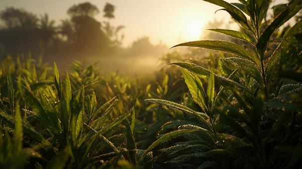 瑞々しい緑、朝の光景 瑞々しい緑、朝の光景の写真