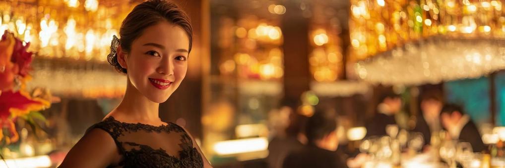 煌びやかなナイトワークの女性01の写真