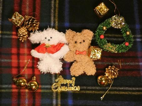 モールドール　クリスマス　いぬとくま モールドール,ハンドメイド,小物の写真素材