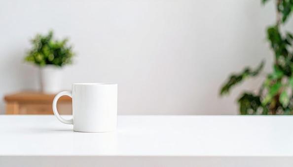 白いコーヒーカップ 白いコーヒーカップの写真
