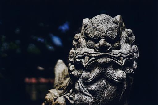 <素材>五島市水天宮の狛犬(吽形) <素材>五島市水天宮の狛犬(吽形)の写真