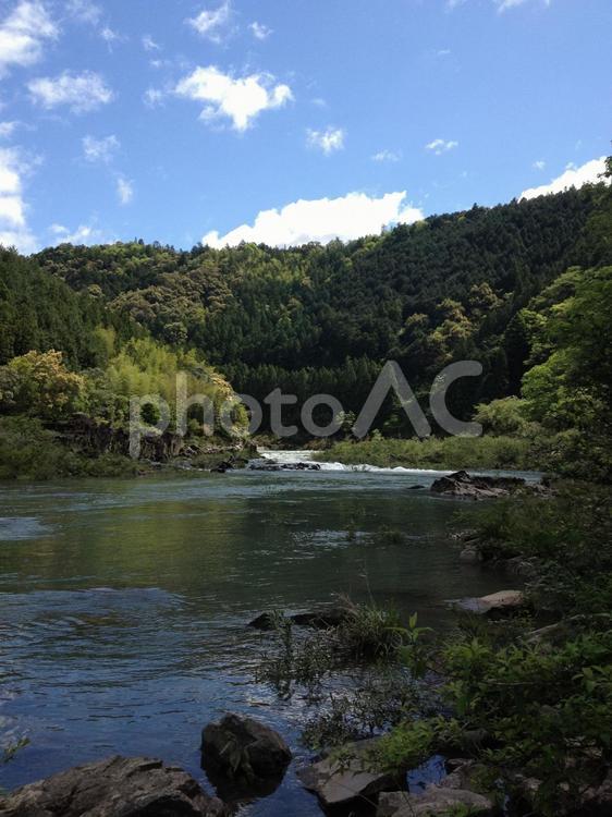 高知県　四万十川の源流を探す旅 四万十川,高知県,国道439号線の写真素材