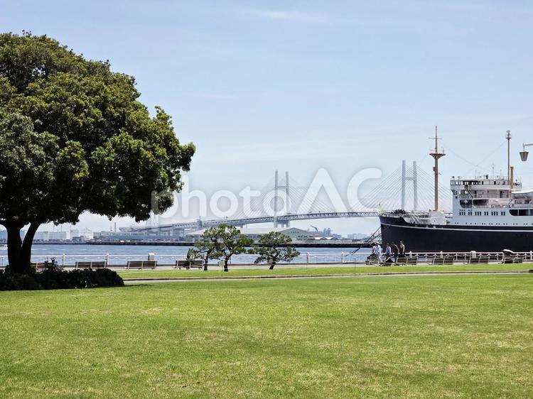 風景　横浜　山下公園 風景,神奈川,横浜の写真素材