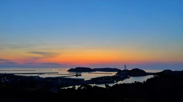 【島根県】ゆうひパーク浜田から見える夕景 【島根県】ゆうひパーク浜田から見える夕景の写真