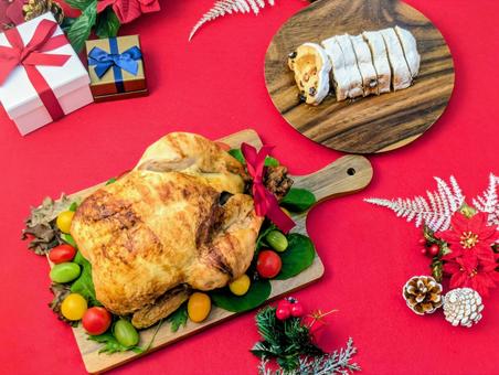 冬イメージ（クリスマス）チキン15 クリスマス,クリスマスイブ,冬の写真素材